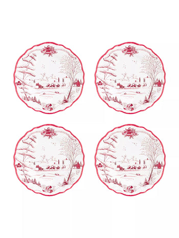 Juliska Melamine: Country Estate Winter Frolic Dessert/Salad Plate Set/4